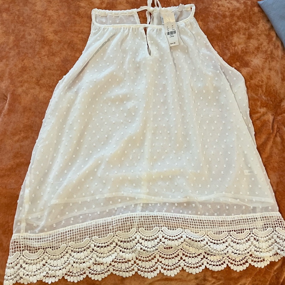 soho NEW YORK & COMPANY JEANS white tank top [A-14]